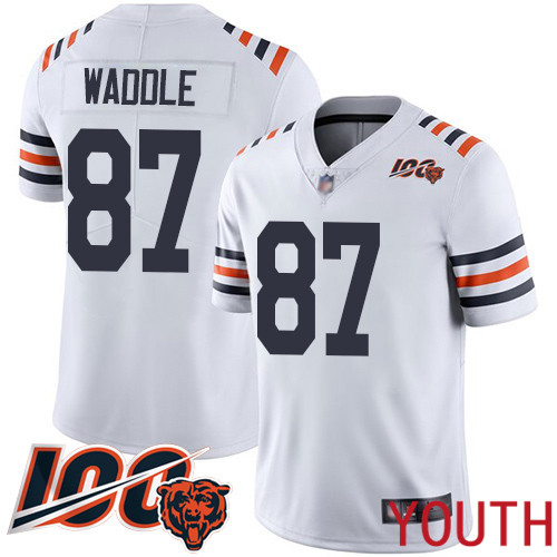 Chicago Bears Limited White Youth Tom Waddle Jersey NFL Football #87 100th Season